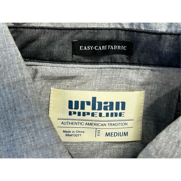 Urban Pipeline Collared Western Modern Shirt MEDIUM $50‎ NWT Gray Flap Pockets - Picture 9 of 12